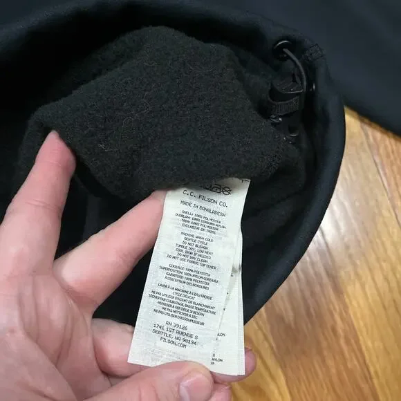 Filson Granite Spire Fleece Jacket Zip Size XS Black Wind Resistant Gorpcore